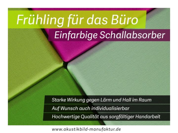 Frühling für das Büro mit farbenfrohen Schallabsorbern